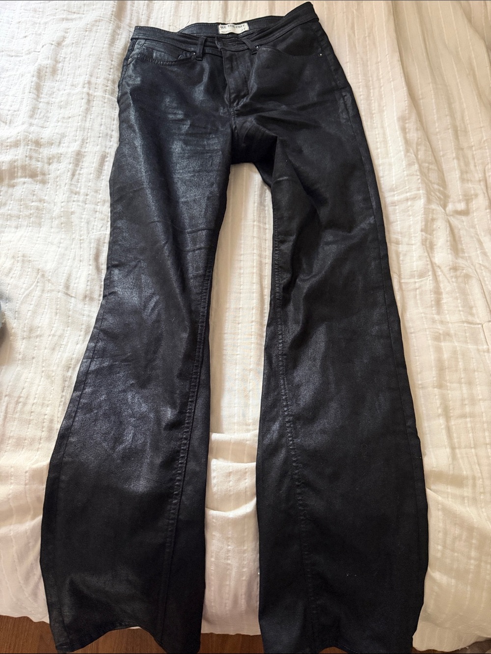 Black Coated Flared Jeans Free people X we the free